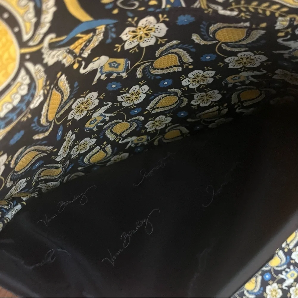 Vera bradley ellie blue yellow black laptop bag handles padded retired